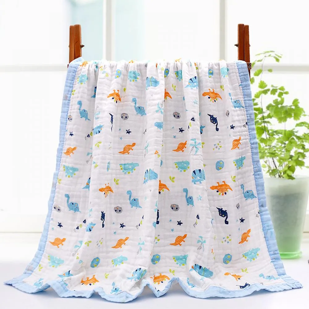 110*110CM Six-layer Gauze Baby Soft Cartoon Printing Wholesale Baby Blanket