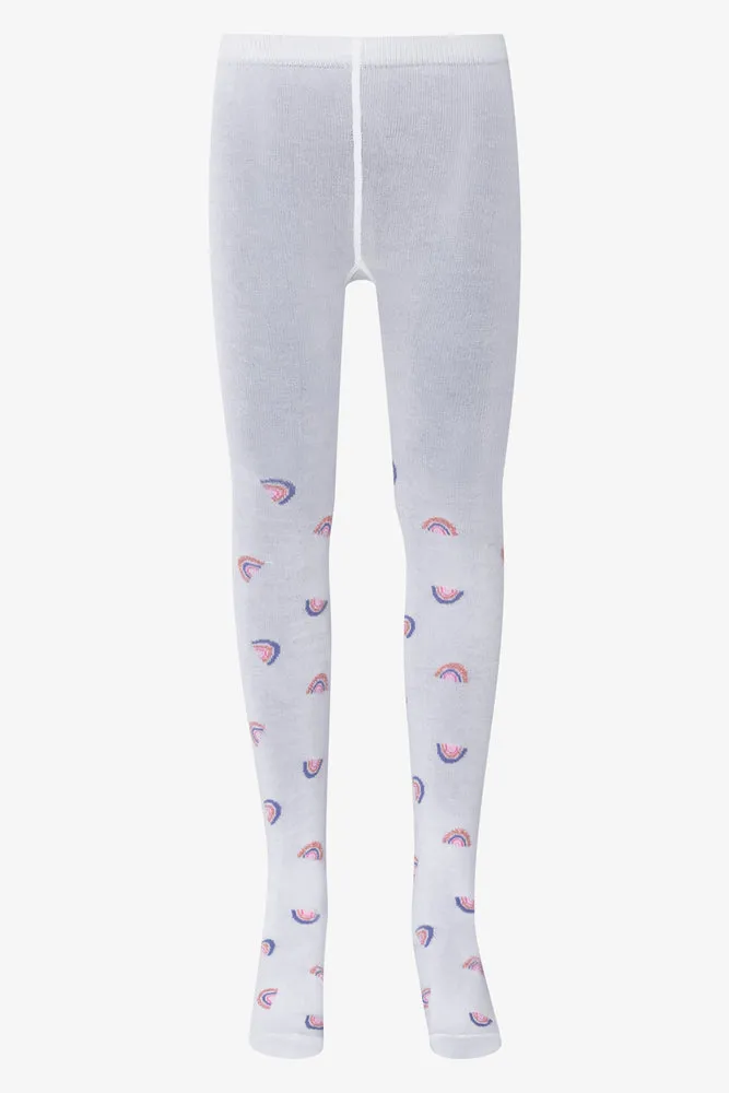 2 Pack Rainbow Printed Tights Blue