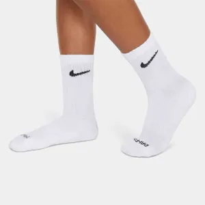 6 Pack White Crew Socks, Ages 5-7