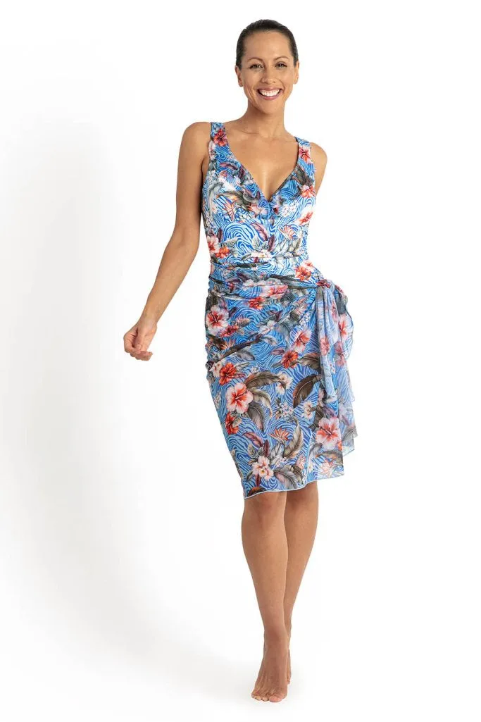 Africa Midi Mesh Sarong - Sky