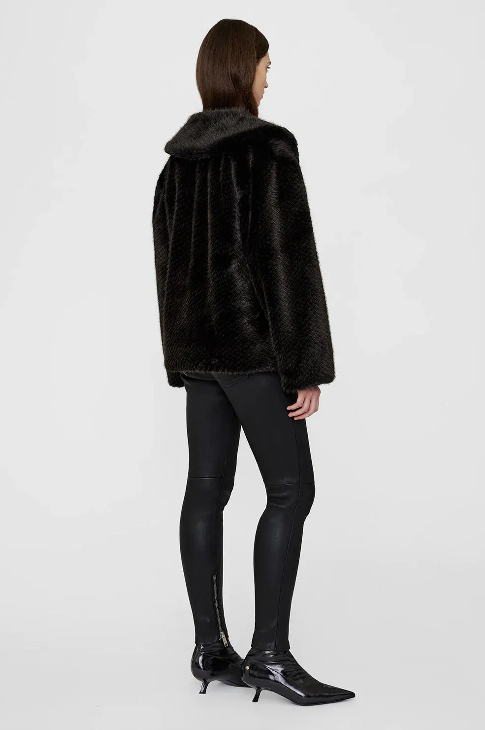 Anine Bing Hilary Jacket in Black And Brown