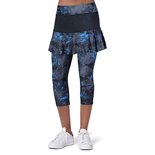 ANIVIVO Women Tennis Legging, Skirted Capri Leggings Tennis Pants for Women& Sports Capri Skirted Leggings Women Tennis Clothings(Darkblue,M)