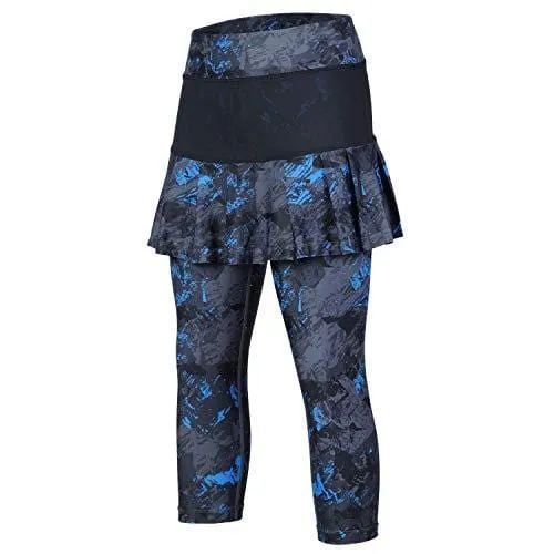 ANIVIVO Women Tennis Legging, Skirted Capri Leggings Tennis Pants for Women& Sports Capri Skirted Leggings Women Tennis Clothings(Darkblue,M)