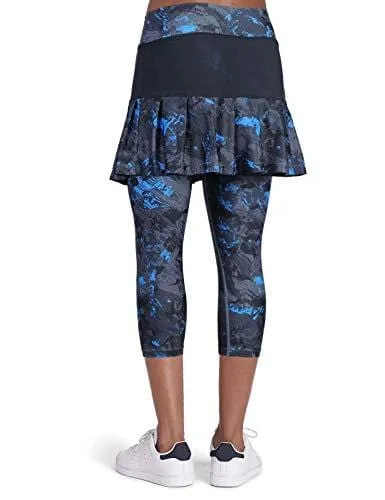 ANIVIVO Women Tennis Legging, Skirted Capri Leggings Tennis Pants for Women& Sports Capri Skirted Leggings Women Tennis Clothings(Darkblue,M)