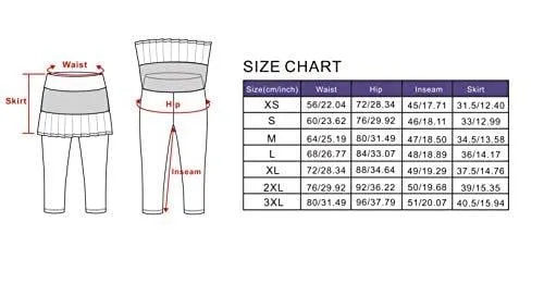 ANIVIVO Women Tennis Legging, Skirted Capri Leggings Tennis Pants for Women& Sports Capri Skirted Leggings Women Tennis Clothings(Darkblue,M)