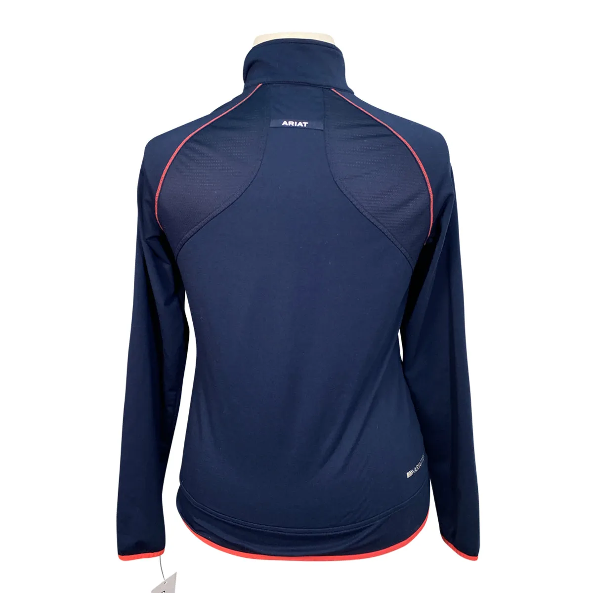 Ariat Lightweight Zip-Up Jacket in Navy/Coral - Women's Large