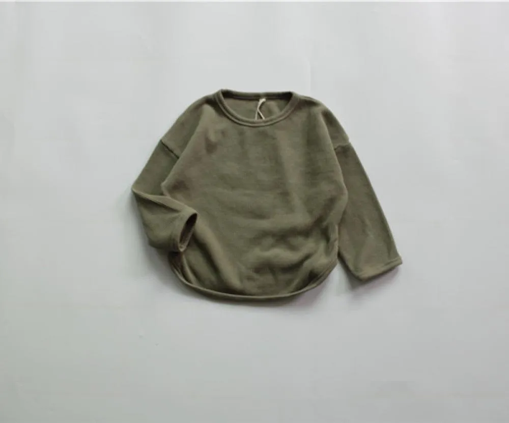 Autumn And Winter Children's Long-sleeved T-shirt Waffle Boys And Girls T-shirt Wholesale Kids Clothes