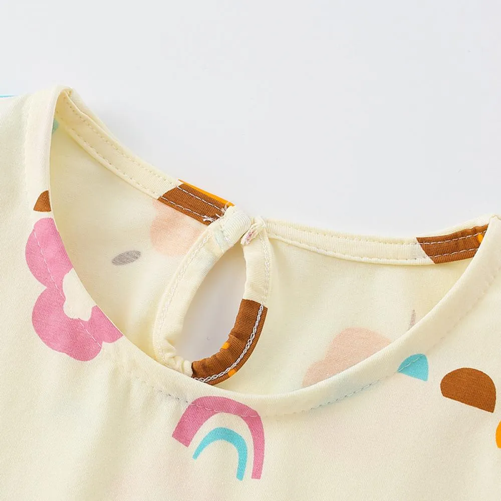 Autumn Girls Cotton Print Long Sleeve Dress Wholesale Girls Dress