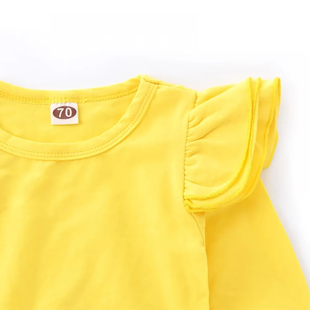 Autumn Halloween Baby Girl Long Sleeve Romper Sunflower Suspender Skirt Suit Baby Wholesale Clothes