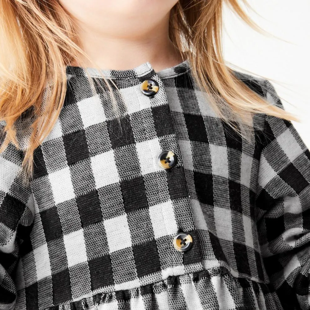 Autumn Plaid Long Sleeve Girls Dress Wholesale