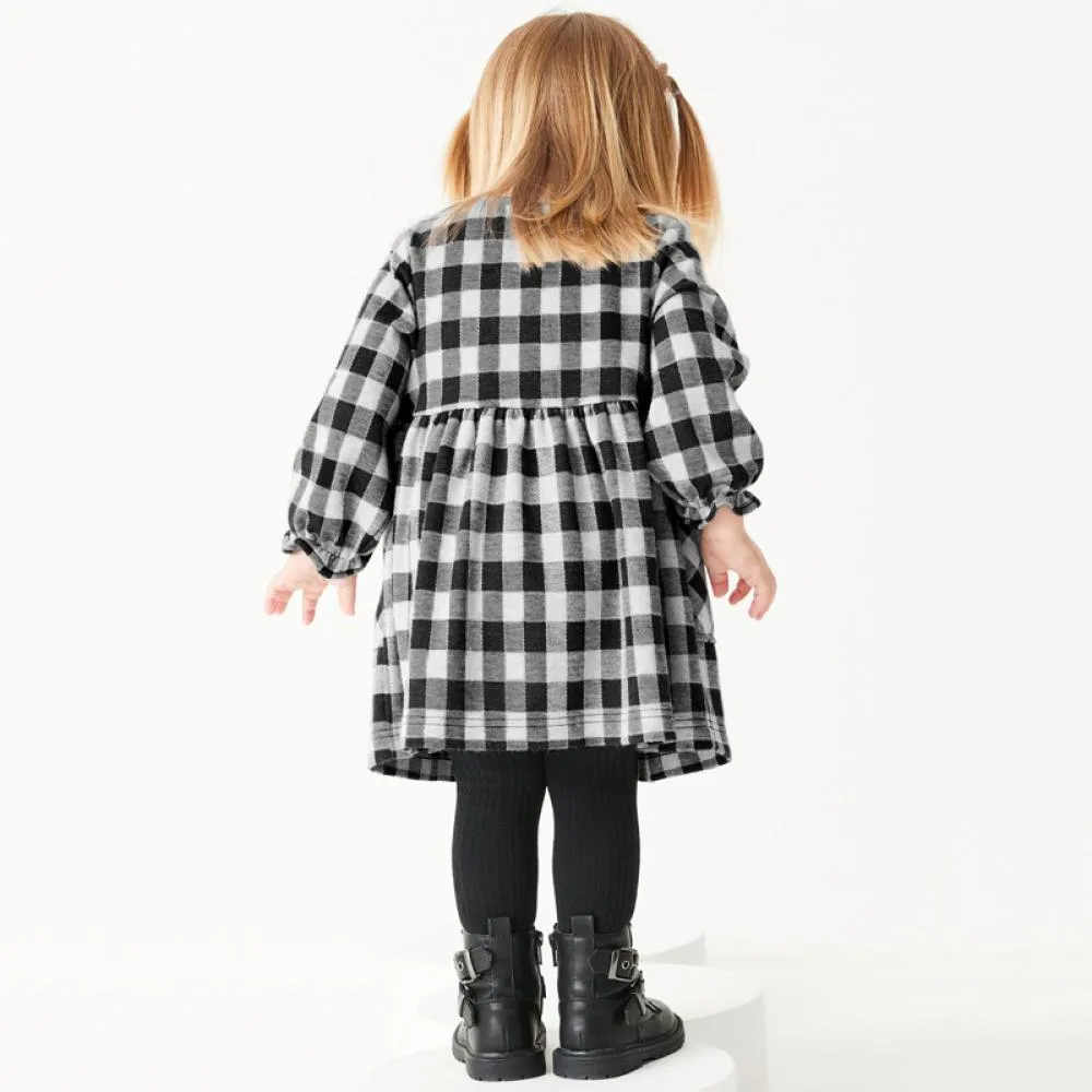 Autumn Plaid Long Sleeve Girls Dress Wholesale