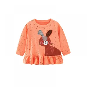 Autumn Toddler Girls Cotton Long Sleeve Round Neck Kids T-Shirt Wholesale