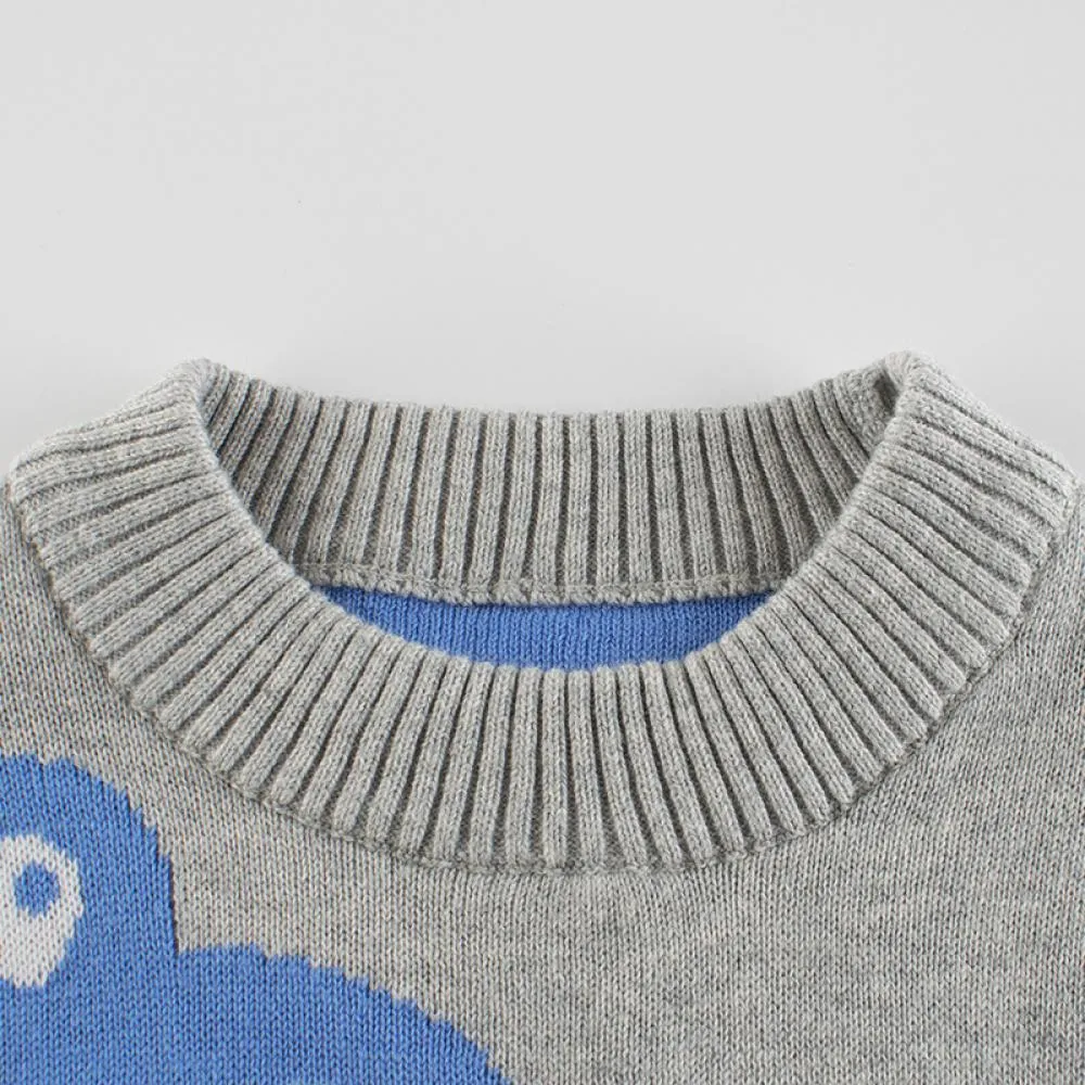 Autumn Winter Sweater Dinosaur Boy Knitted Bottoming Shirt Wholesale Boy Boutique Clothing