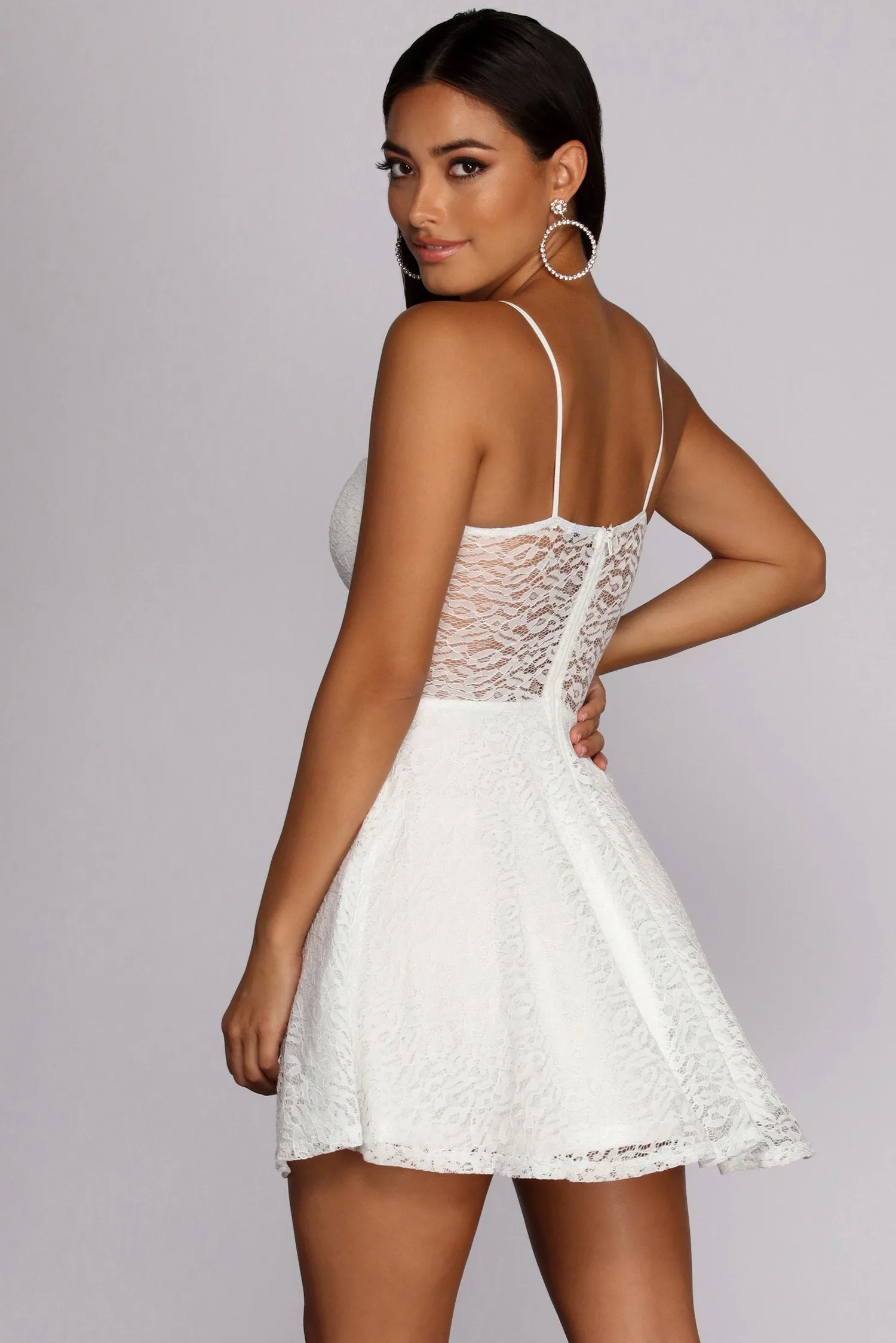 Baby-doll Lace Skater Dress