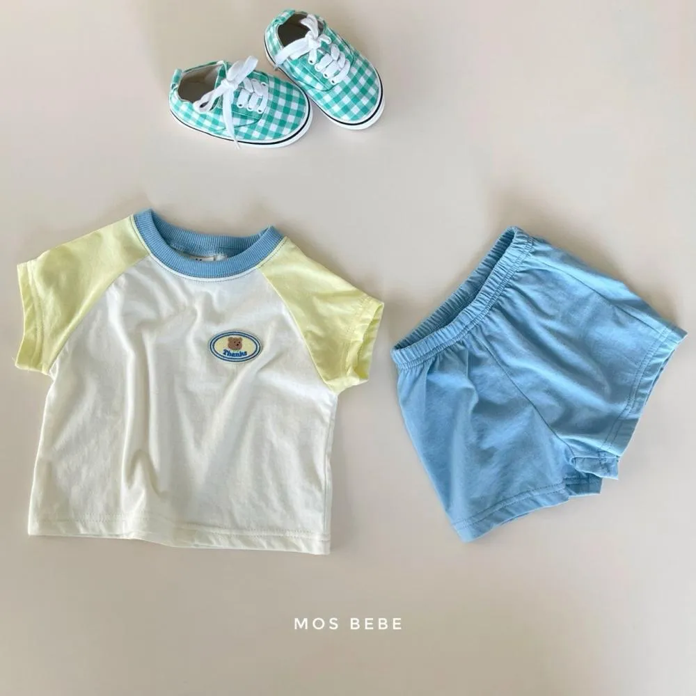 Baby Short Sleeve Contrast Color Two Piece Cotton Summer Dress Wholesale Baby Children Clothing