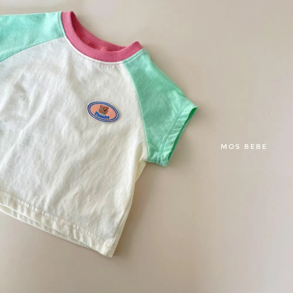 Baby Short Sleeve Contrast Color Two Piece Cotton Summer Dress Wholesale Baby Children Clothing