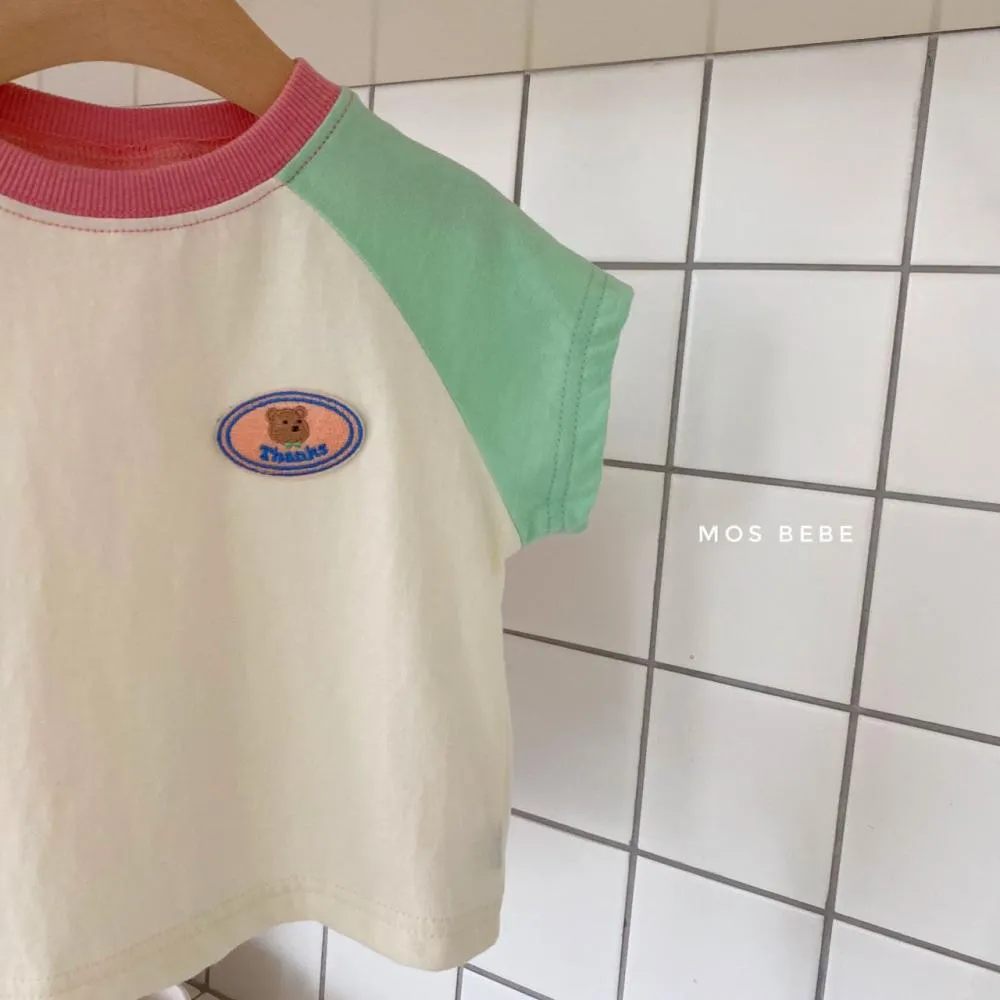 Baby Short Sleeve Contrast Color Two Piece Cotton Summer Dress Wholesale Baby Children Clothing
