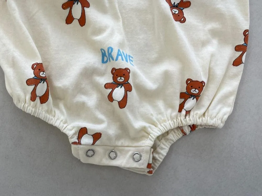 Baby Summer Bear Print Cotton Romper Wholesale Baby Clothes