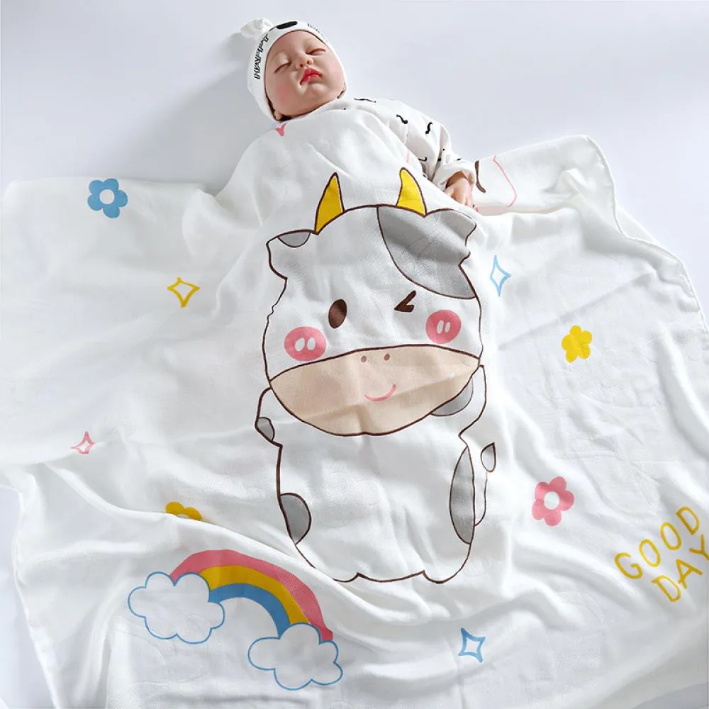Baby Summer Double Gauze Bamboo Fiber 110*110CM Wholesale Baby Blanket