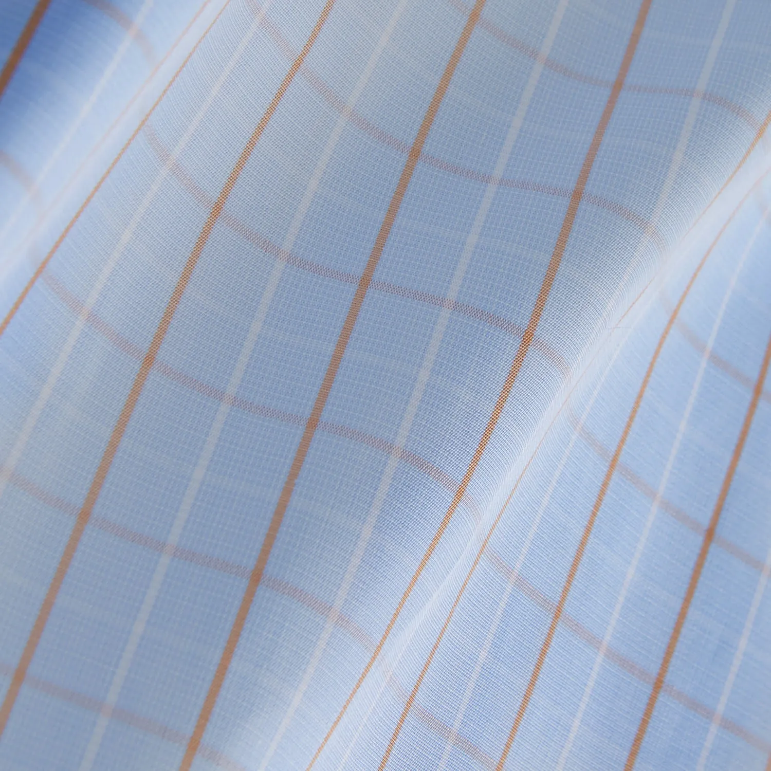 Beige Graph Check Regular Fit Shirt with T&A Collar and 3-Button Cuffs