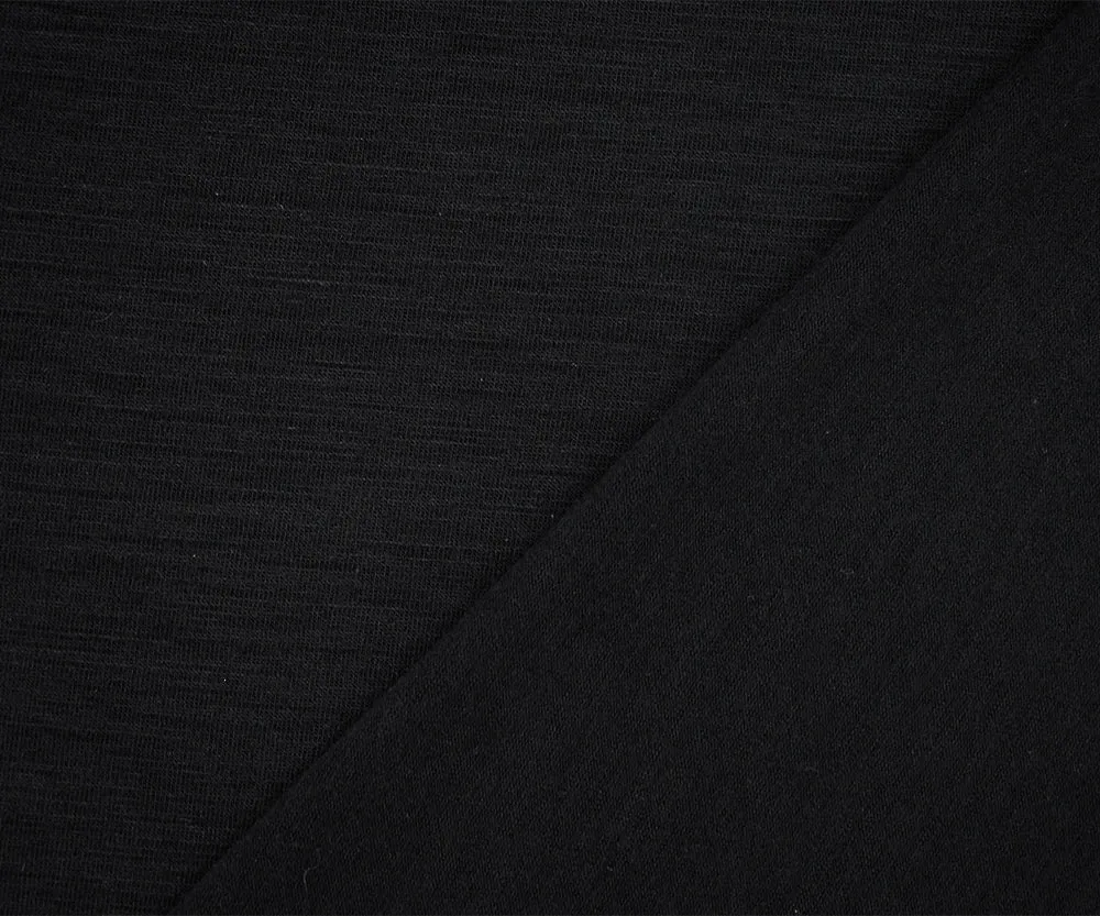 Black Wool Stretch Spandex Jersey Knit Fabric