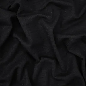 Black Wool Stretch Spandex Jersey Knit Fabric