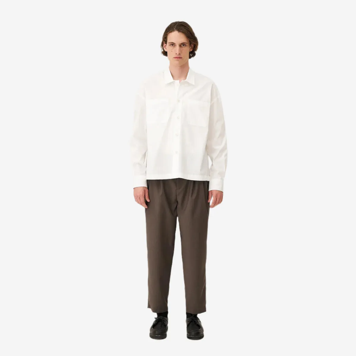 Boro Poplin Relaxed L/S Shirt - White