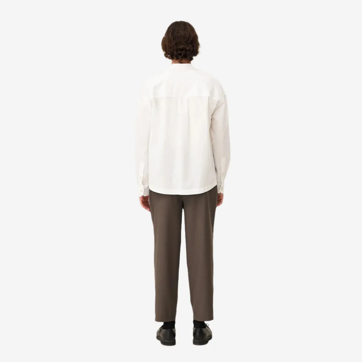 Boro Poplin Relaxed L/S Shirt - White