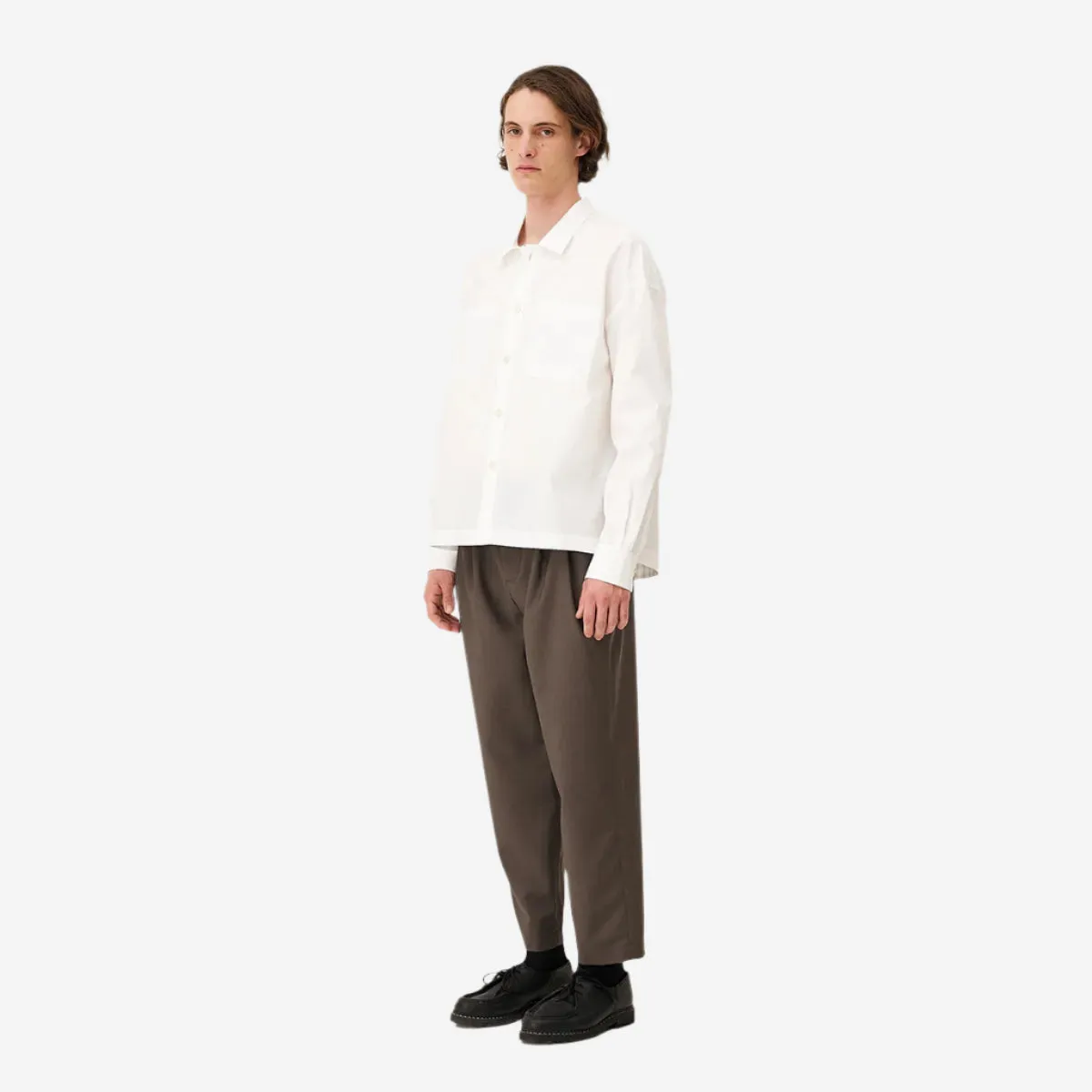 Boro Poplin Relaxed L/S Shirt - White