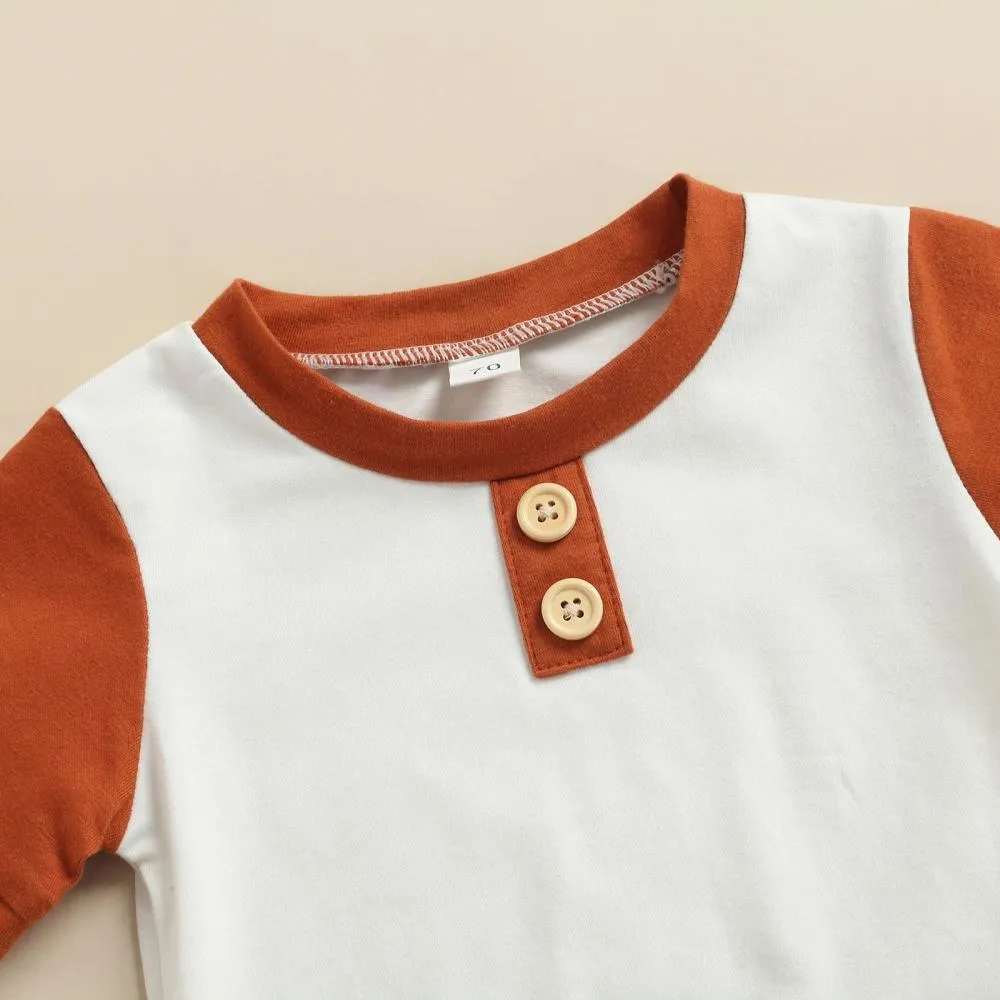 Boys' Contrast Color Short Sleeve Shorts Set Wholesale Baby Clothes