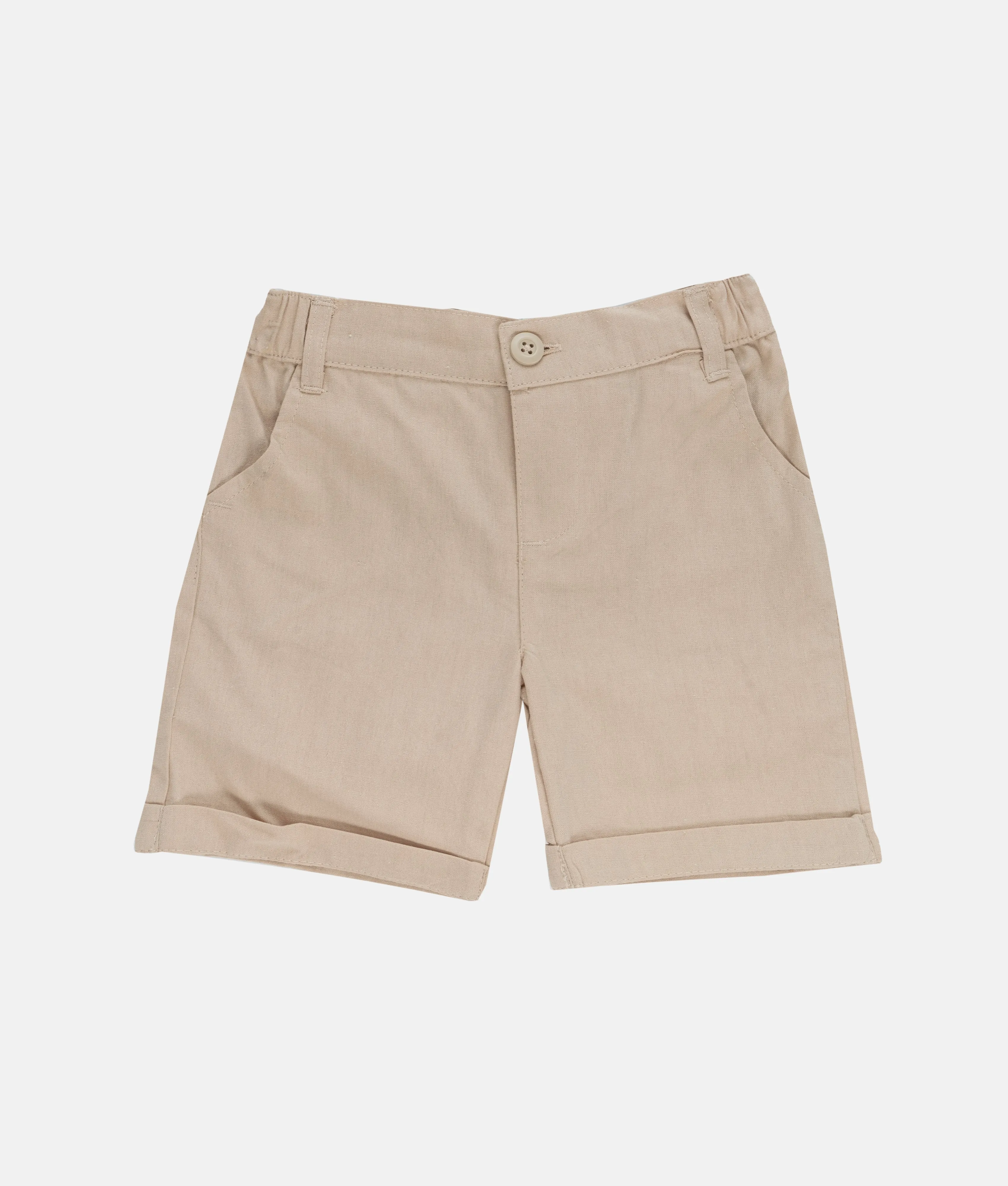 Boys Linen Shorts - Beige