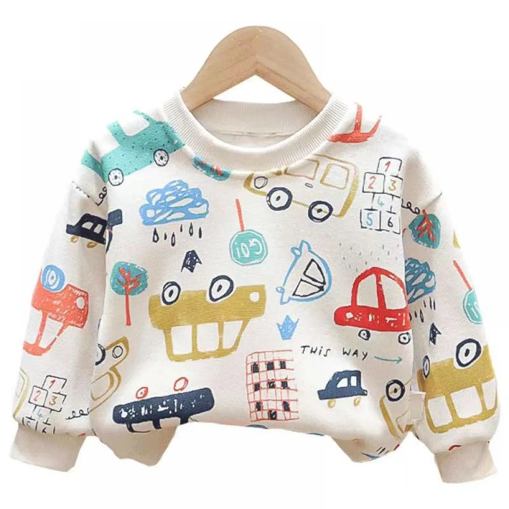 Boys Spring And Autumn Sweater Western Style Cartoon Bottoming Shirt Top Wholesale Boy Clothing
