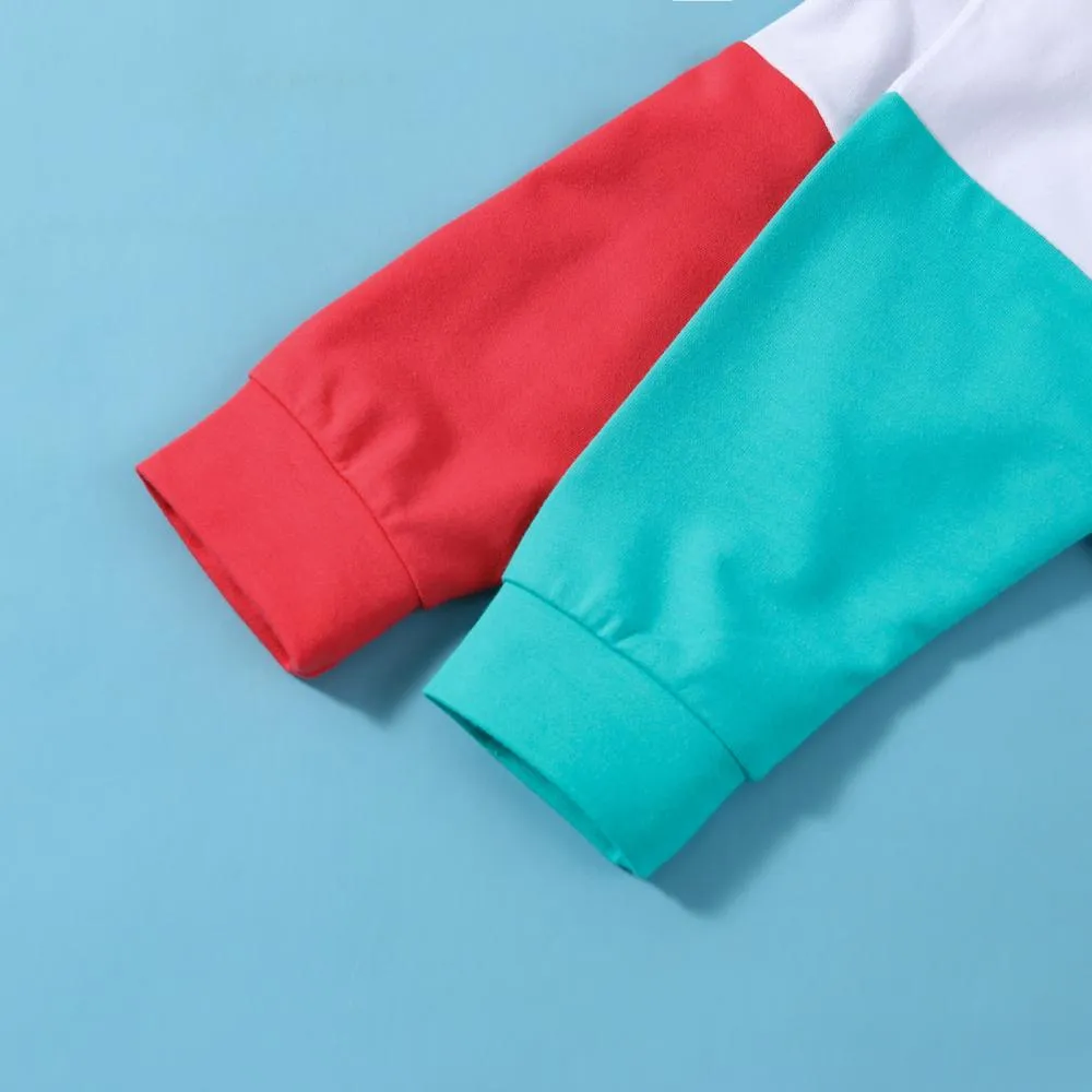 Boys Sweatshirt Spring And Autumn Color Matching Top Wholesale Kids Clothes