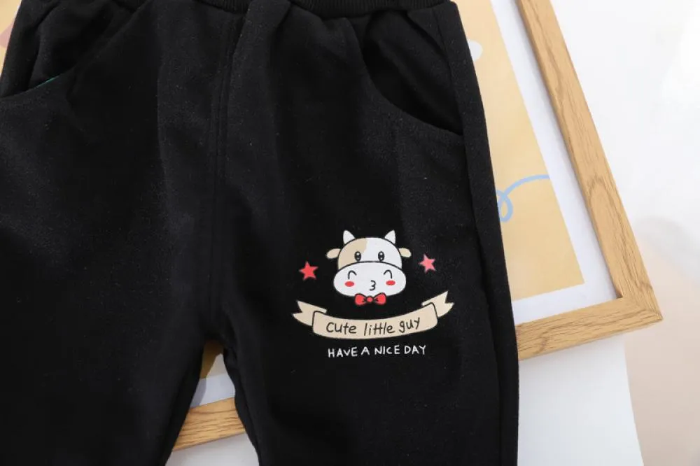 Boys Western Style Cartoon Hooded Suit Spring and Autumn Three Piece Set Wholesale Baby Boys Clothes