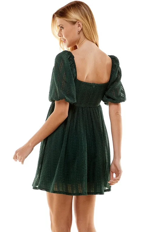 Bubble S/S Pinstripe Detail Flowy Dress