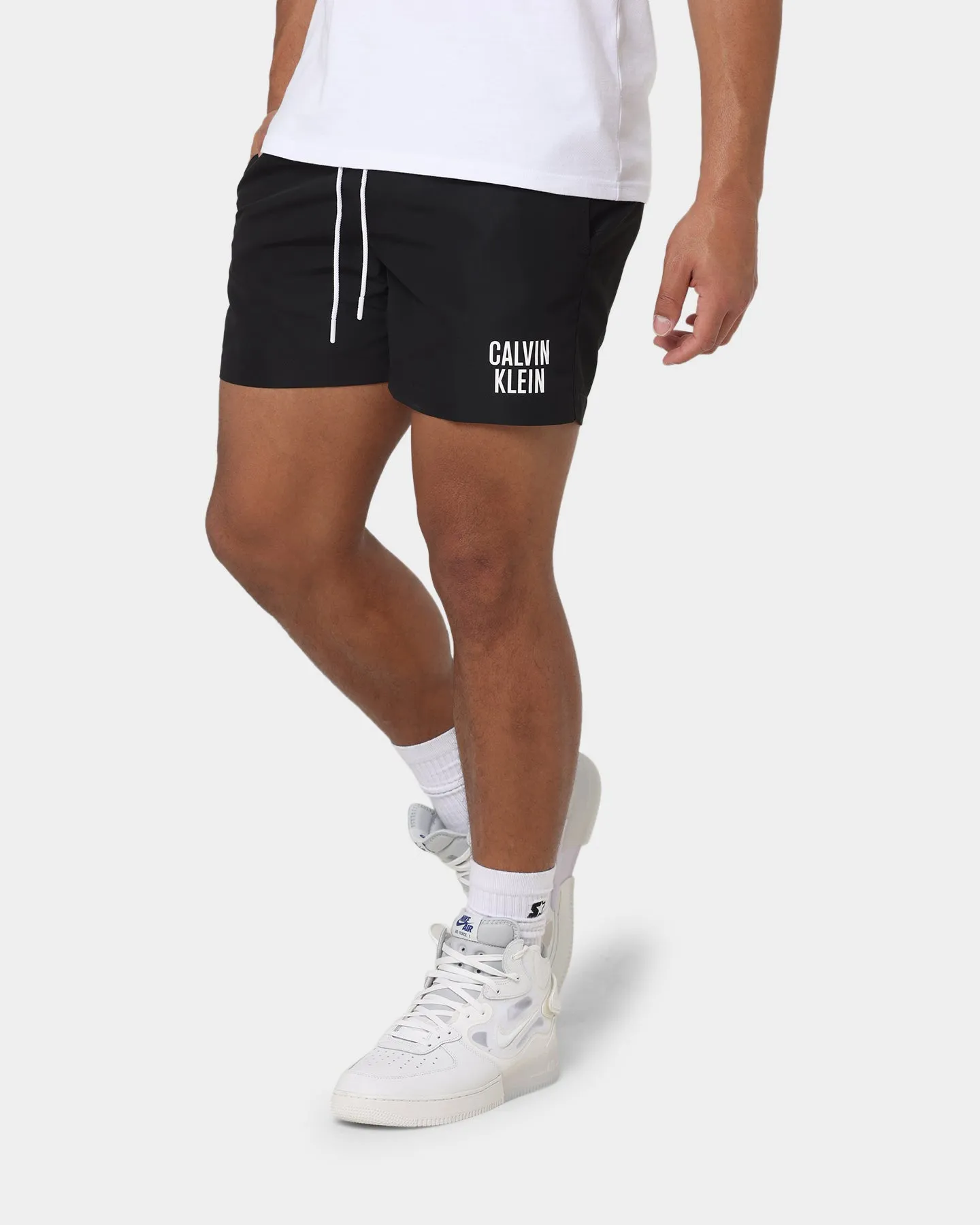 Calvin Klein Medium Double Waistband Swim Shorts Pvh Black