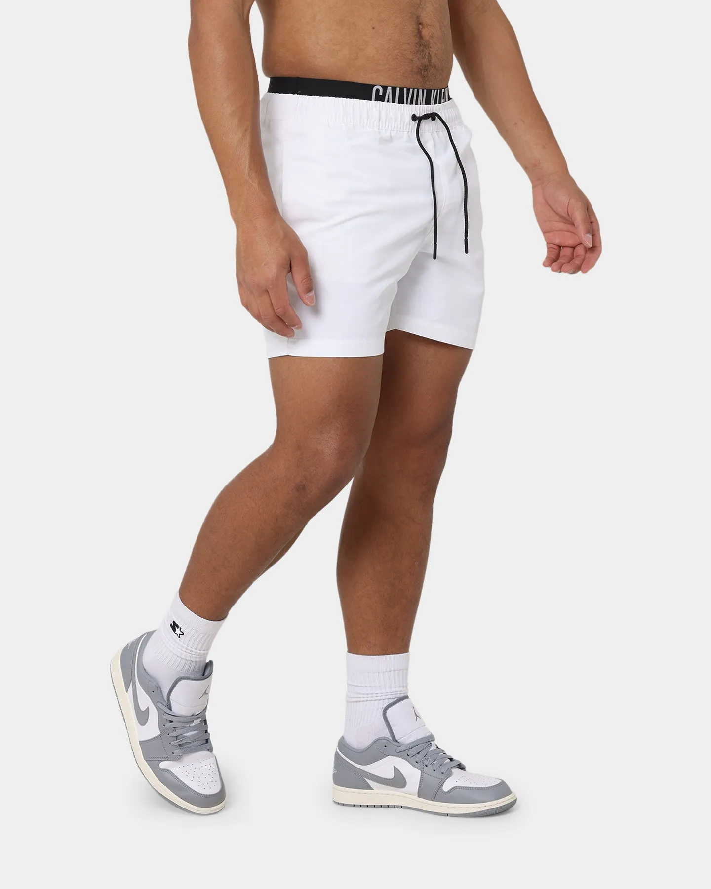 Calvin Klein Medium Double Waistband Swim Shorts Pvh Classic White