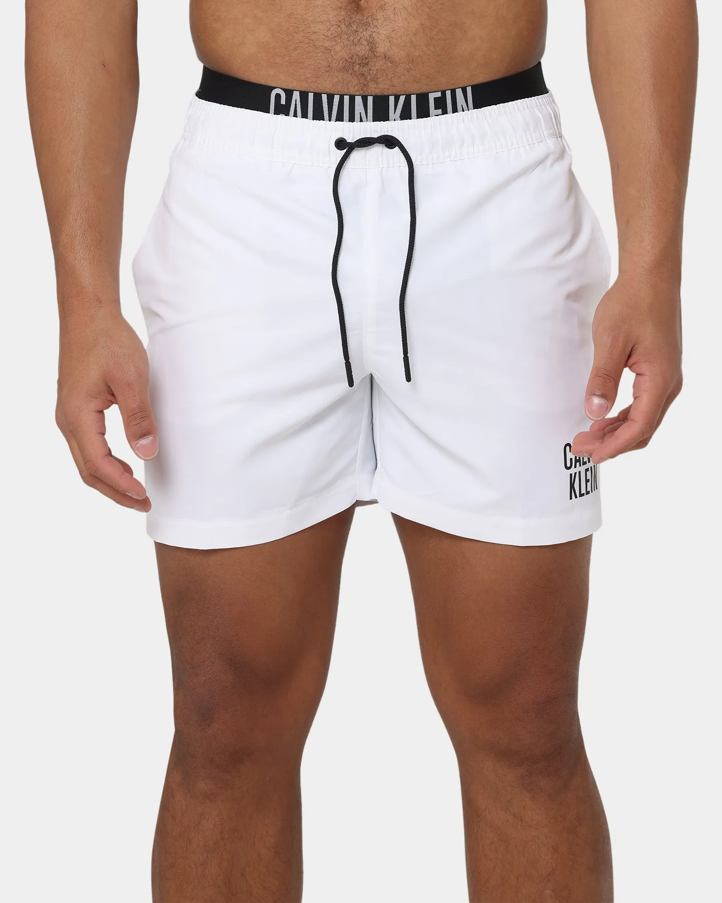 Calvin Klein Medium Double Waistband Swim Shorts Pvh Classic White