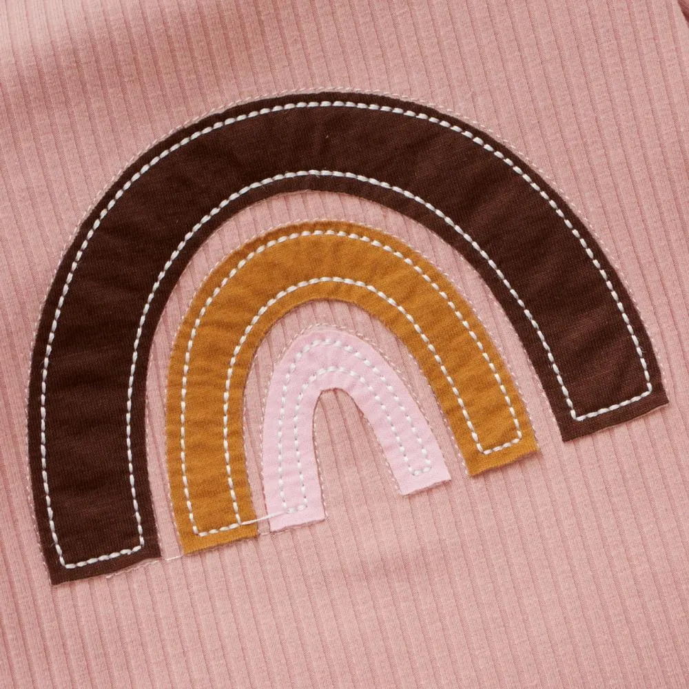 Children's Autumn Girls Long Sleeve Rainbow Cotton Sweater   Pants Set Wholesale Baby Clothes