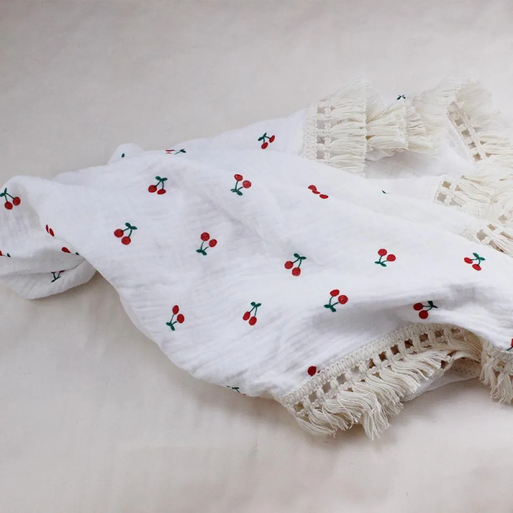 Children's Double Cotton Soft Tassel Baby Bath Towel Baby Blanket Wholesale Baby Blankets