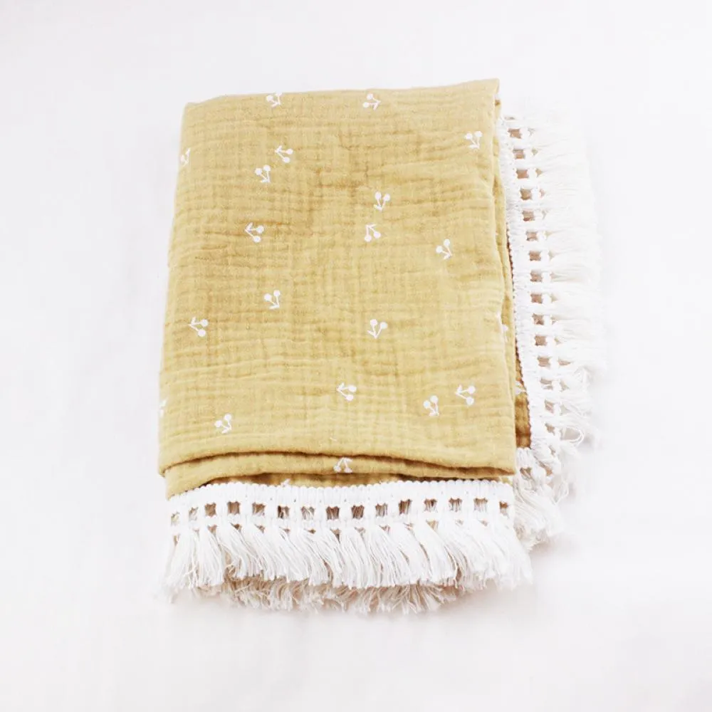 Children's Double Cotton Soft Tassel Baby Bath Towel Baby Blanket Wholesale Baby Blankets