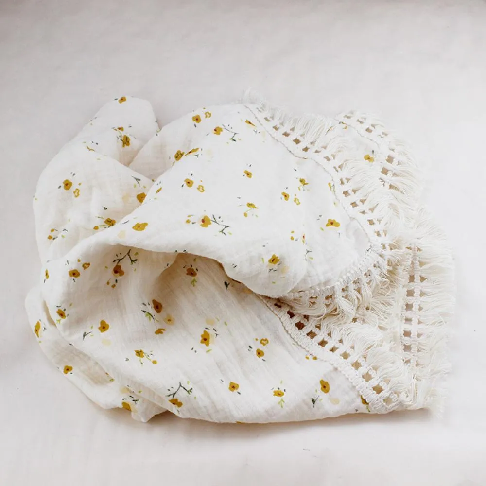 Children's Double Cotton Soft Tassel Baby Bath Towel Baby Blanket Wholesale Baby Blankets