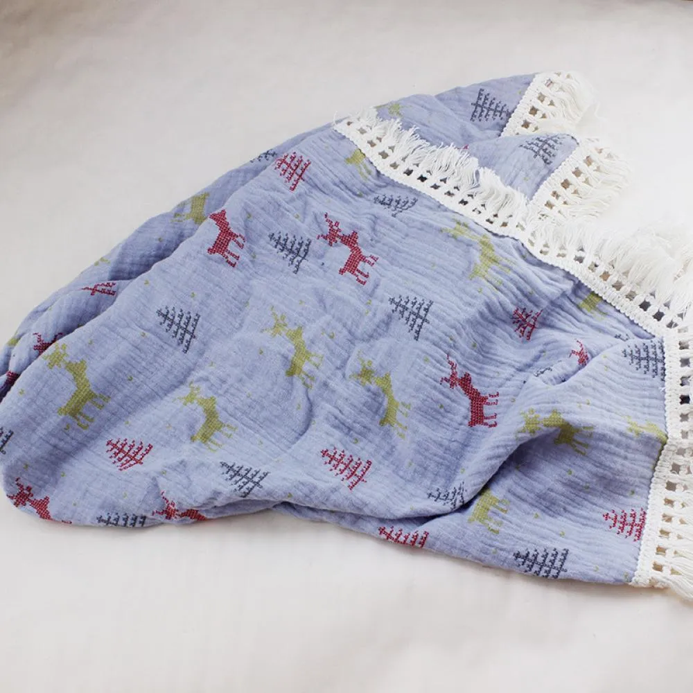 Children's Double Cotton Soft Tassel Baby Bath Towel Baby Blanket Wholesale Baby Blankets