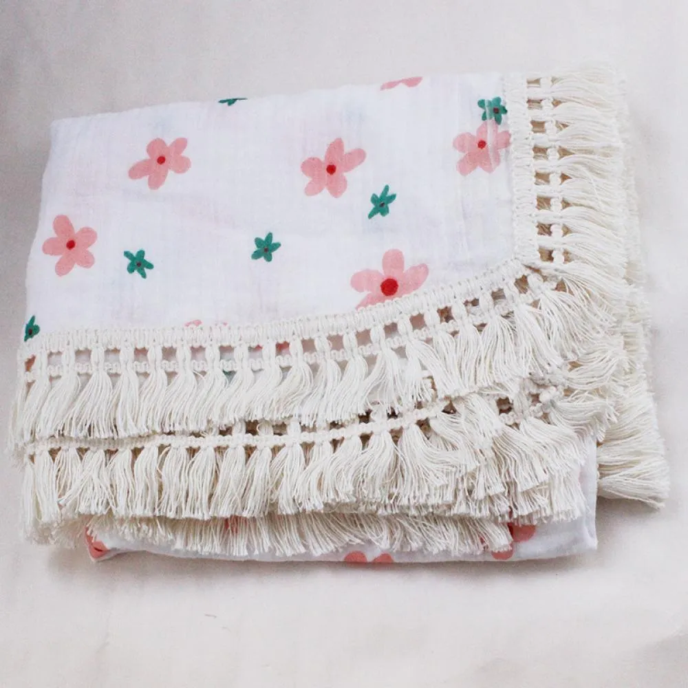 Children's Double Cotton Soft Tassel Baby Bath Towel Baby Blanket Wholesale Baby Blankets