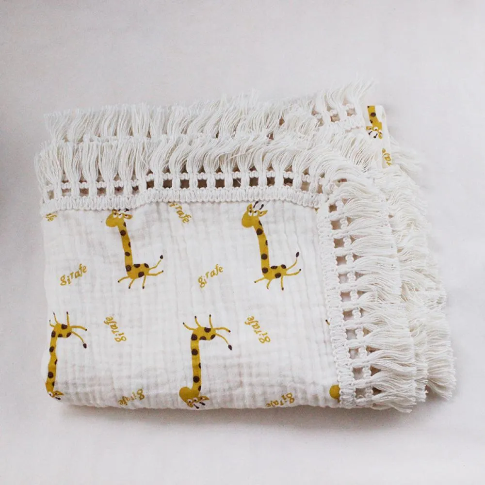 Children's Double Cotton Soft Tassel Baby Bath Towel Baby Blanket Wholesale Baby Blankets