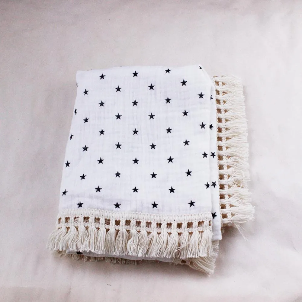 Children's Double Cotton Soft Tassel Baby Bath Towel Baby Blanket Wholesale Baby Blankets