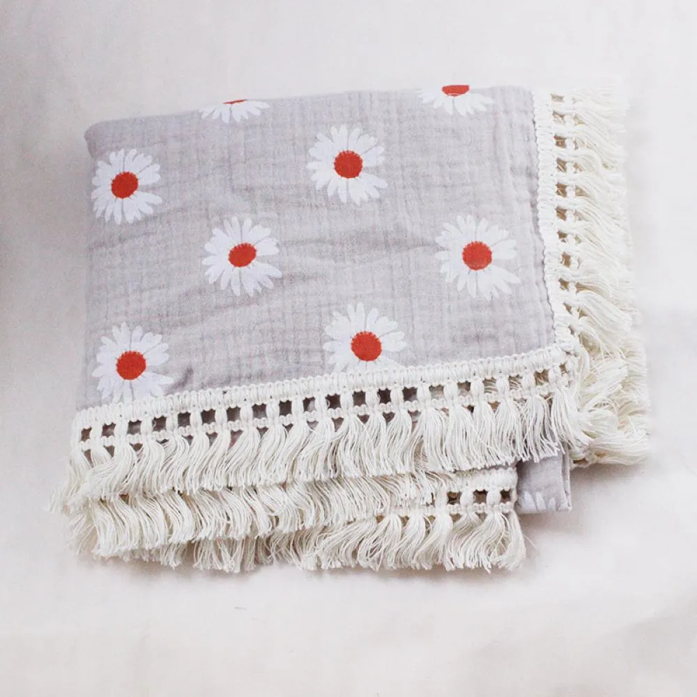 Children's Double Cotton Soft Tassel Baby Bath Towel Baby Blanket Wholesale Baby Blankets