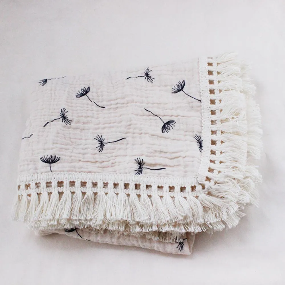 Children's Double Cotton Soft Tassel Baby Bath Towel Baby Blanket Wholesale Baby Blankets