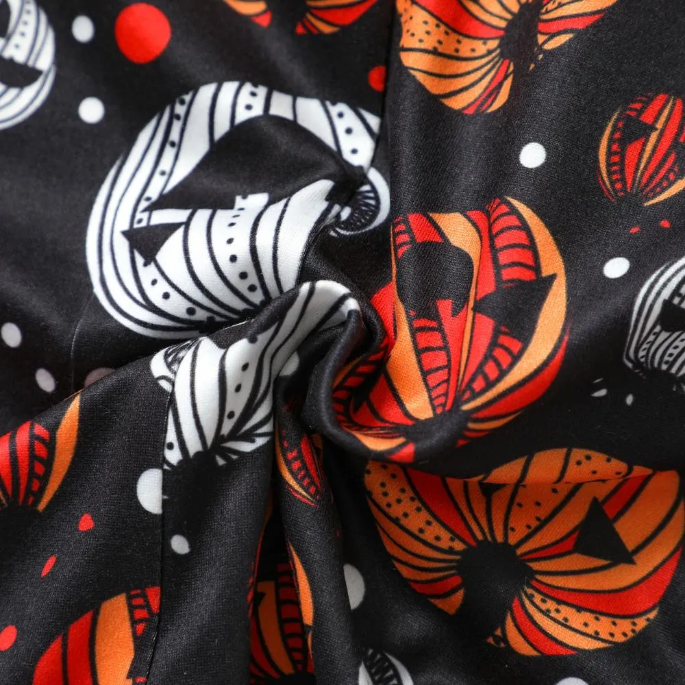 Children's Halloween Jumpsuit Pumpkin Print Sling Jumpsuit Long Jumpsuit Wholesale Girls Clothing
