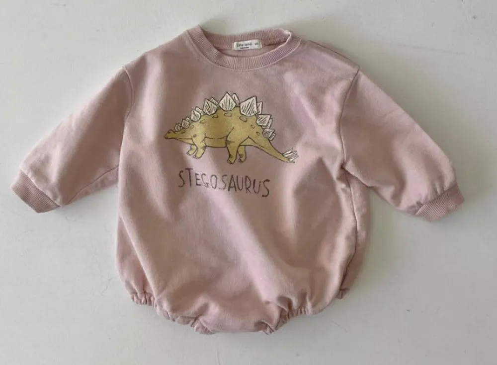 Children's Long-sleeved Bag Fart Shirt Dinosaur Print Romper Autumn Wholesale